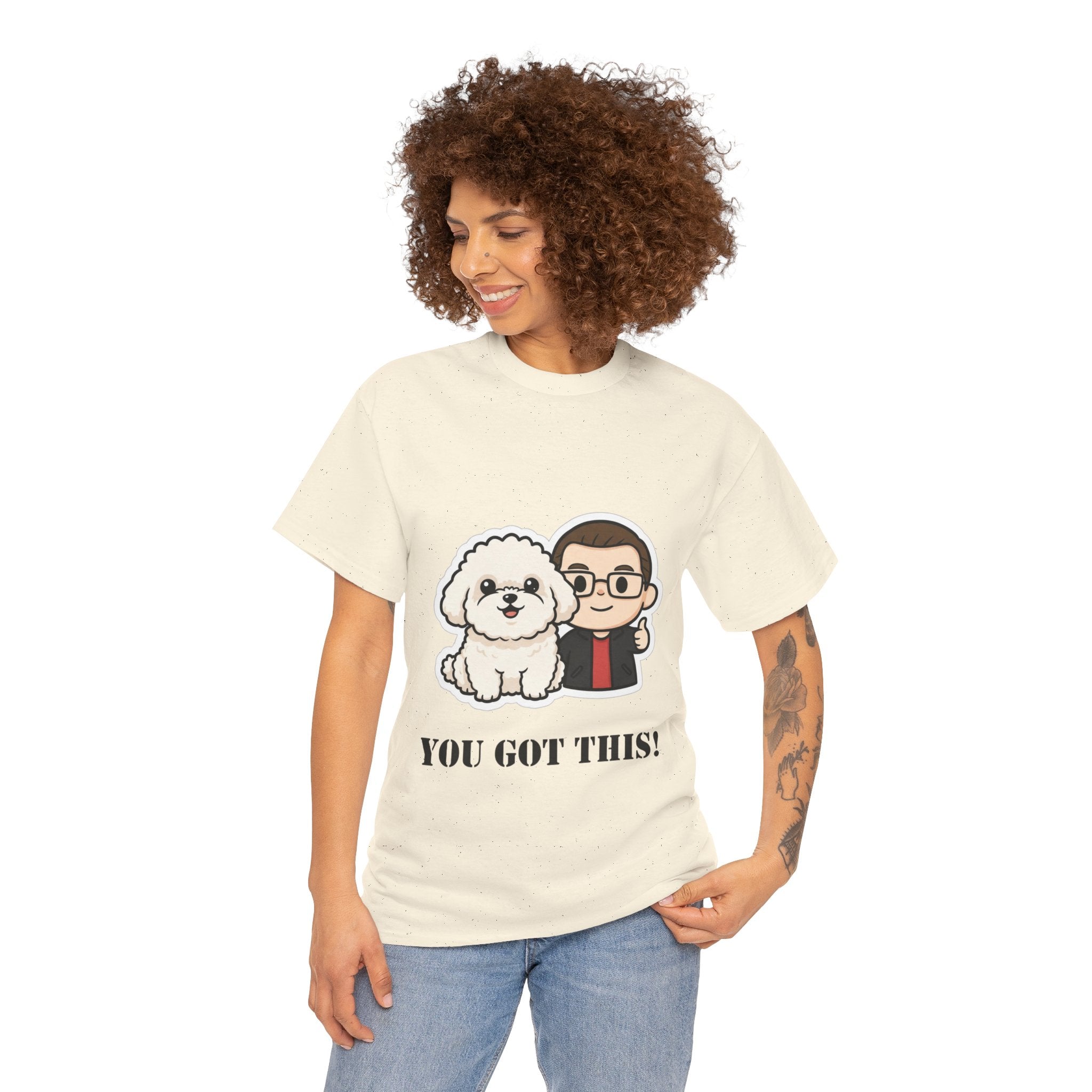 You Got This! Cute Dog & Person Motivational T‑Shirt