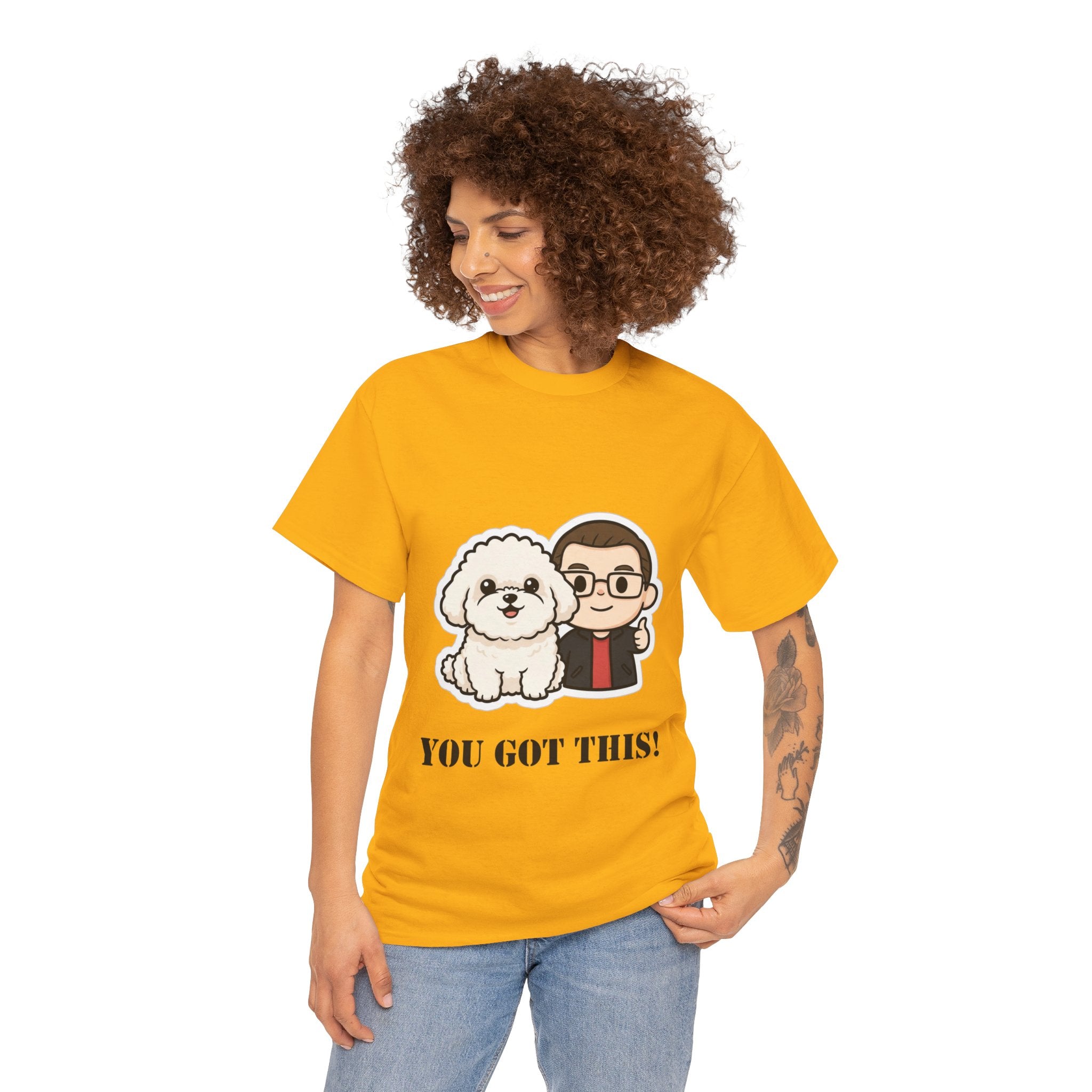 You Got This! Cute Dog & Person Motivational T‑Shirt