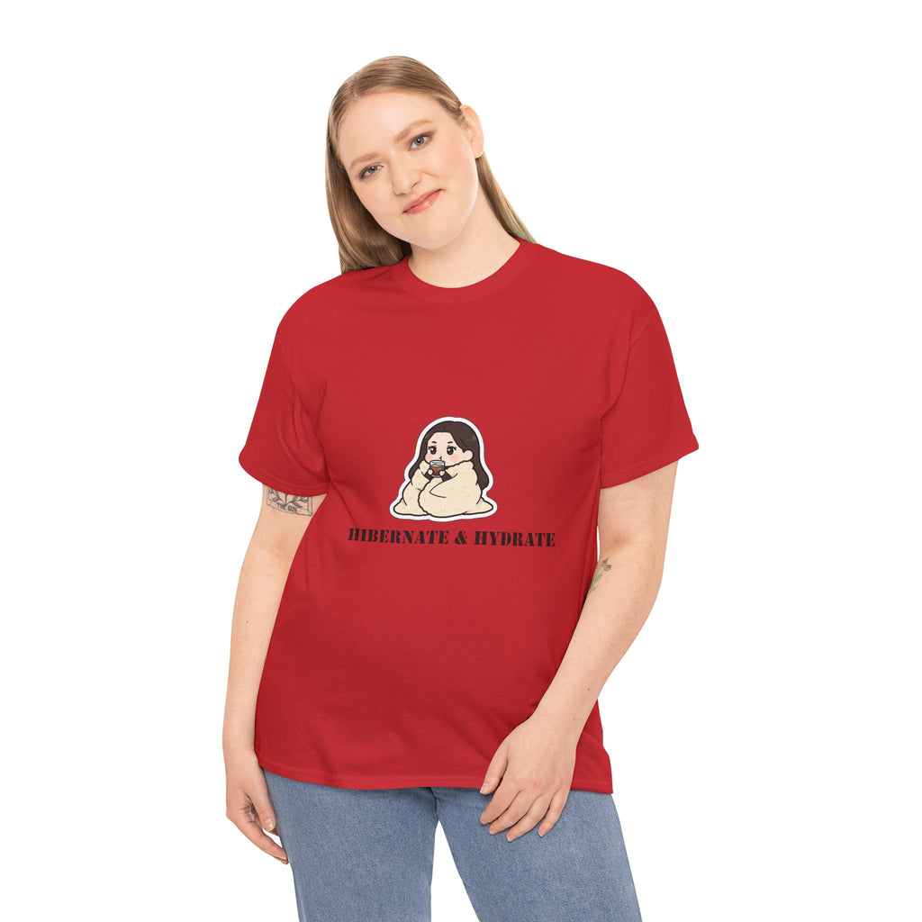 Hibernate & Hydrate Tee — Cozy Sloth Graphic T-Shirt