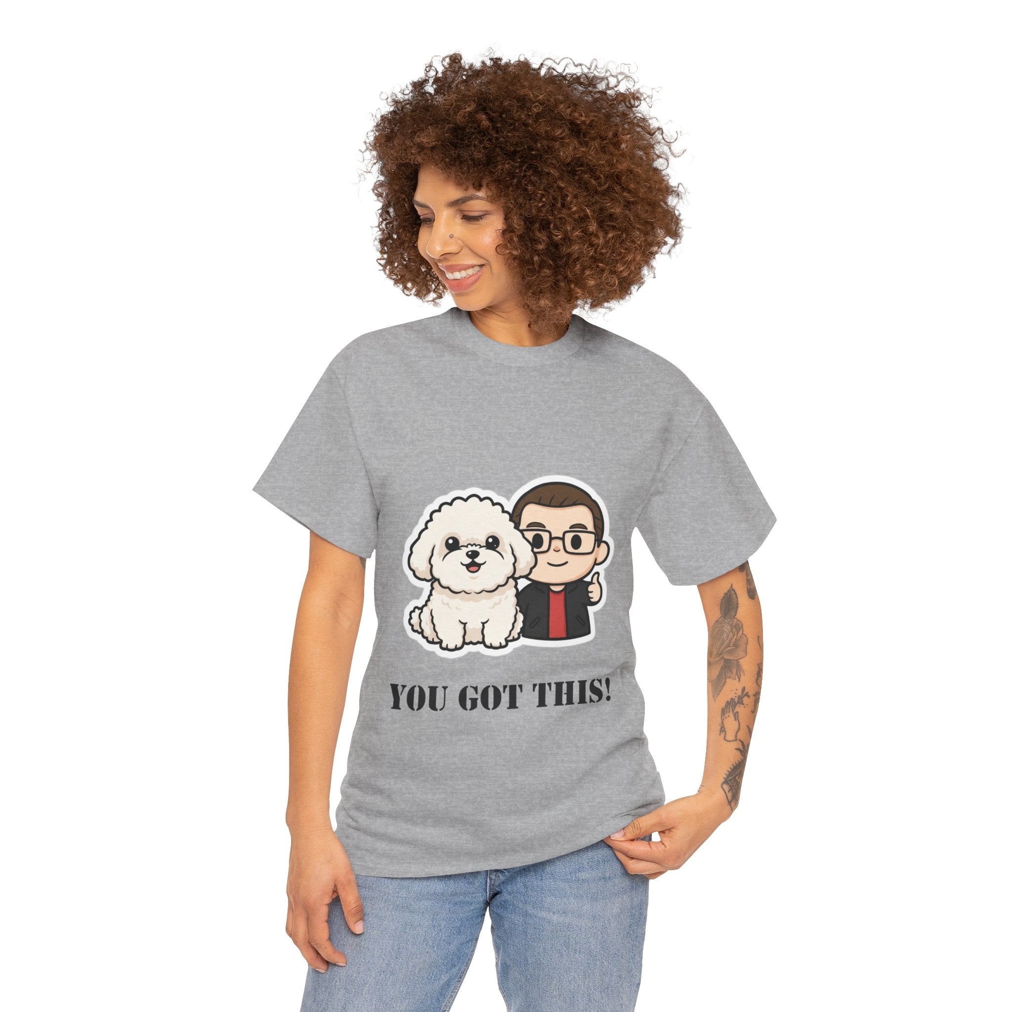 You Got This! Cute Dog & Person Motivational T‑Shirt