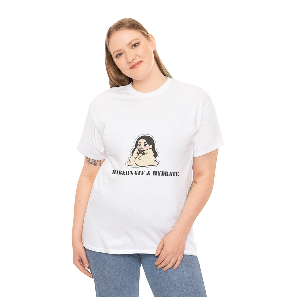 Hibernate & Hydrate Tee — Cozy Sloth Graphic T-Shirt