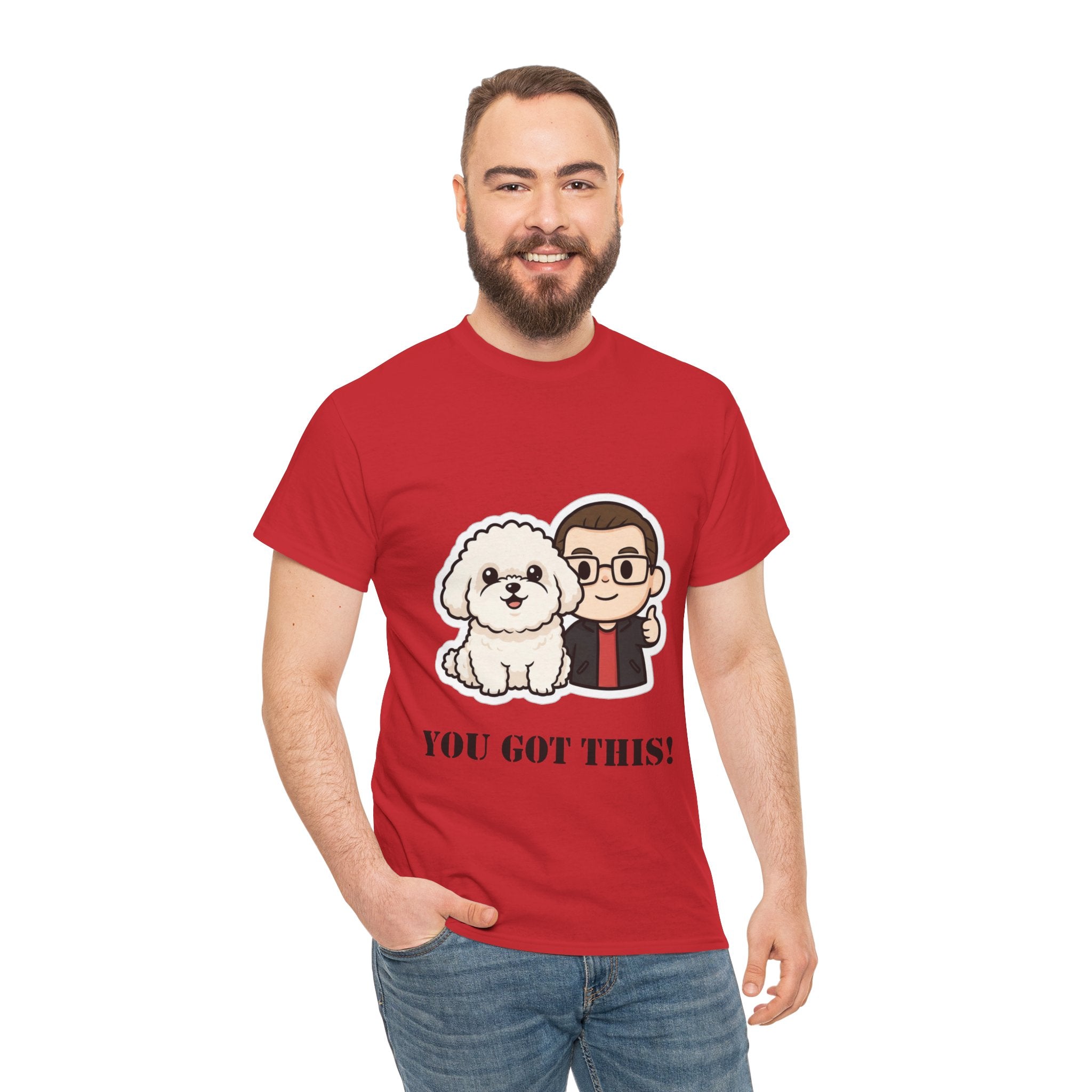 You Got This! Cute Dog & Person Motivational T‑Shirt