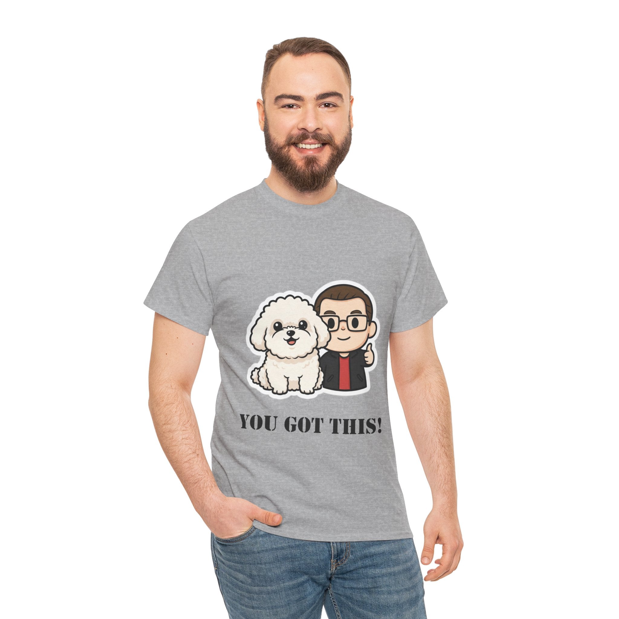 You Got This! Cute Dog & Person Motivational T‑Shirt