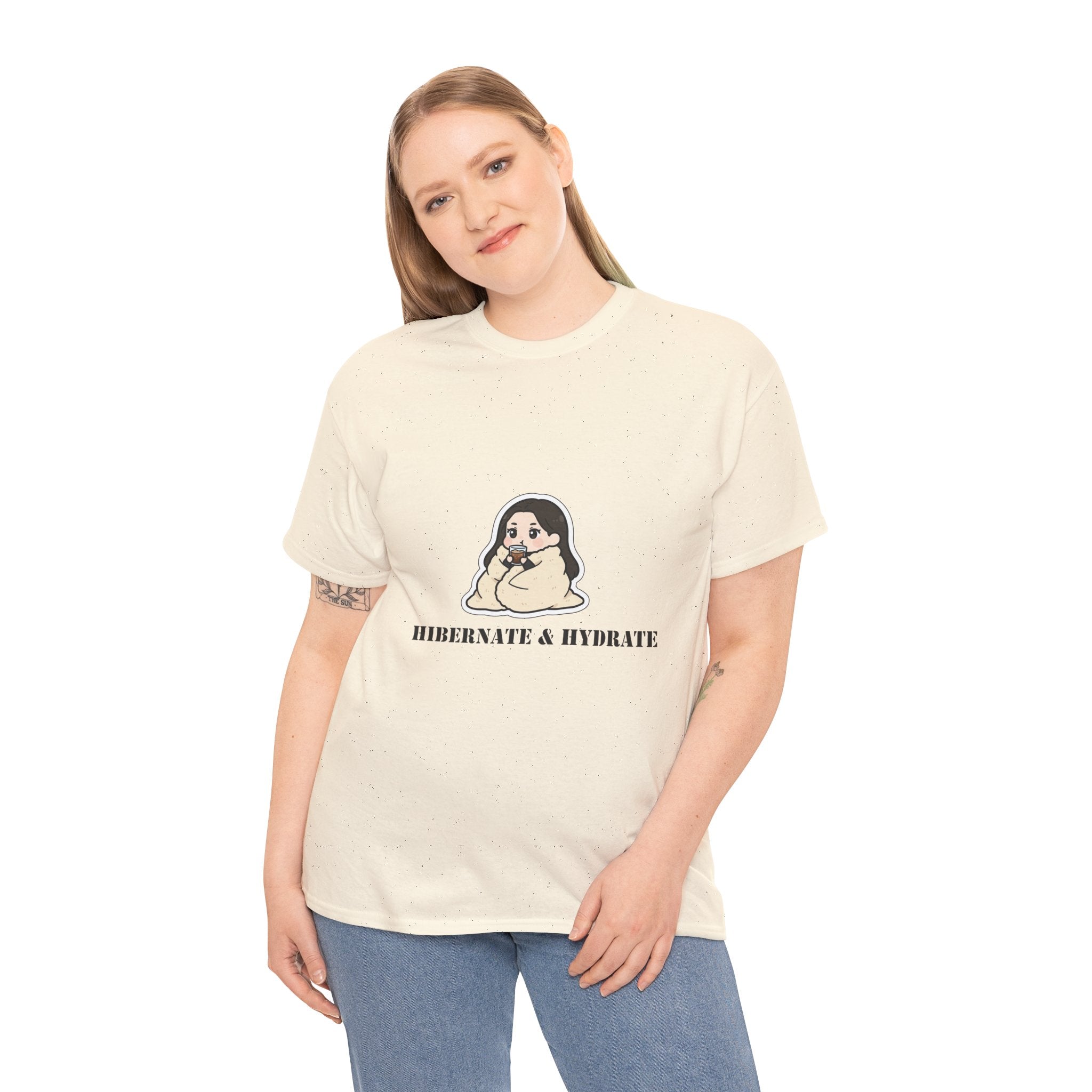 Hibernate & Hydrate Tee — Cozy Sloth Graphic T-Shirt