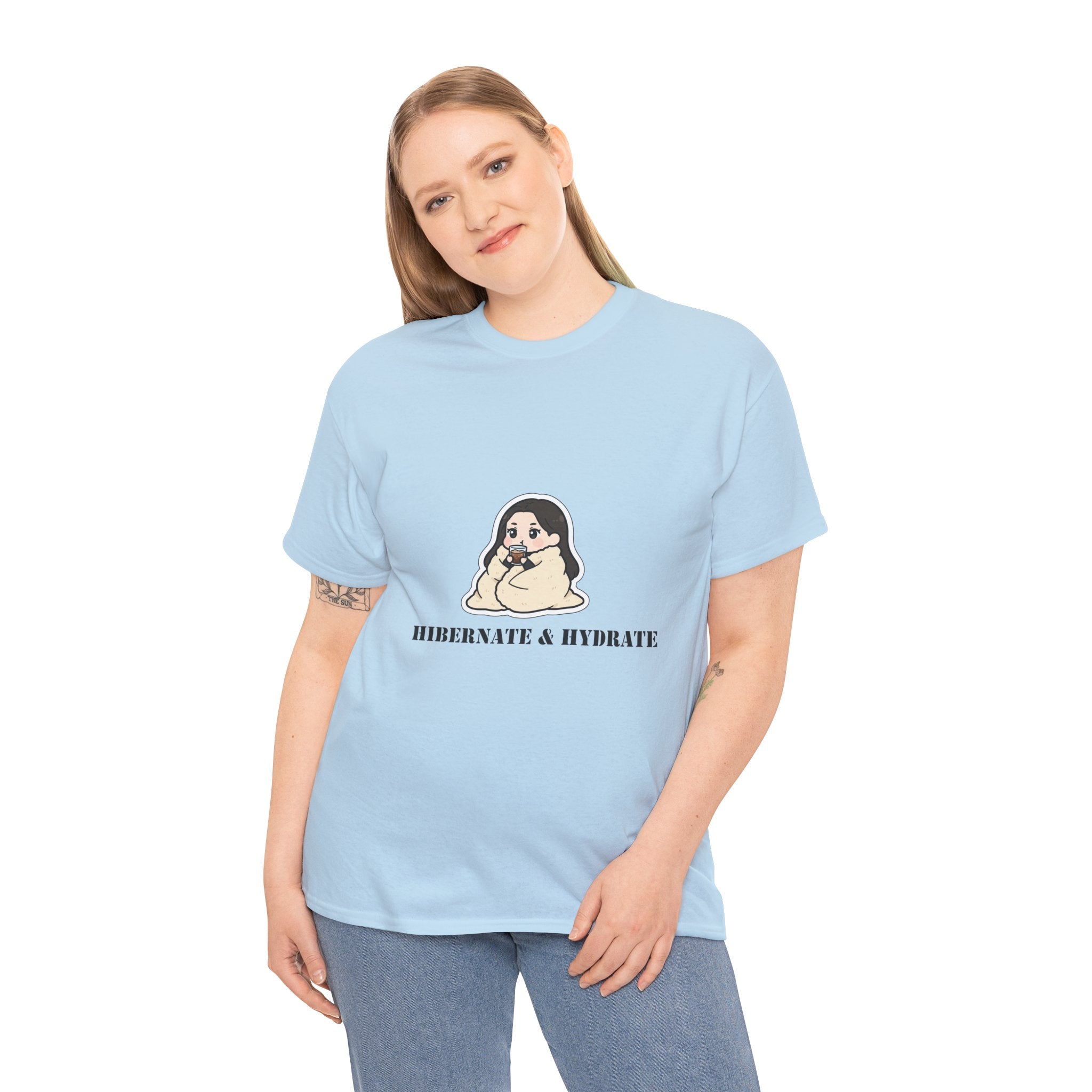 Hibernate & Hydrate Tee — Cozy Sloth Graphic T-Shirt