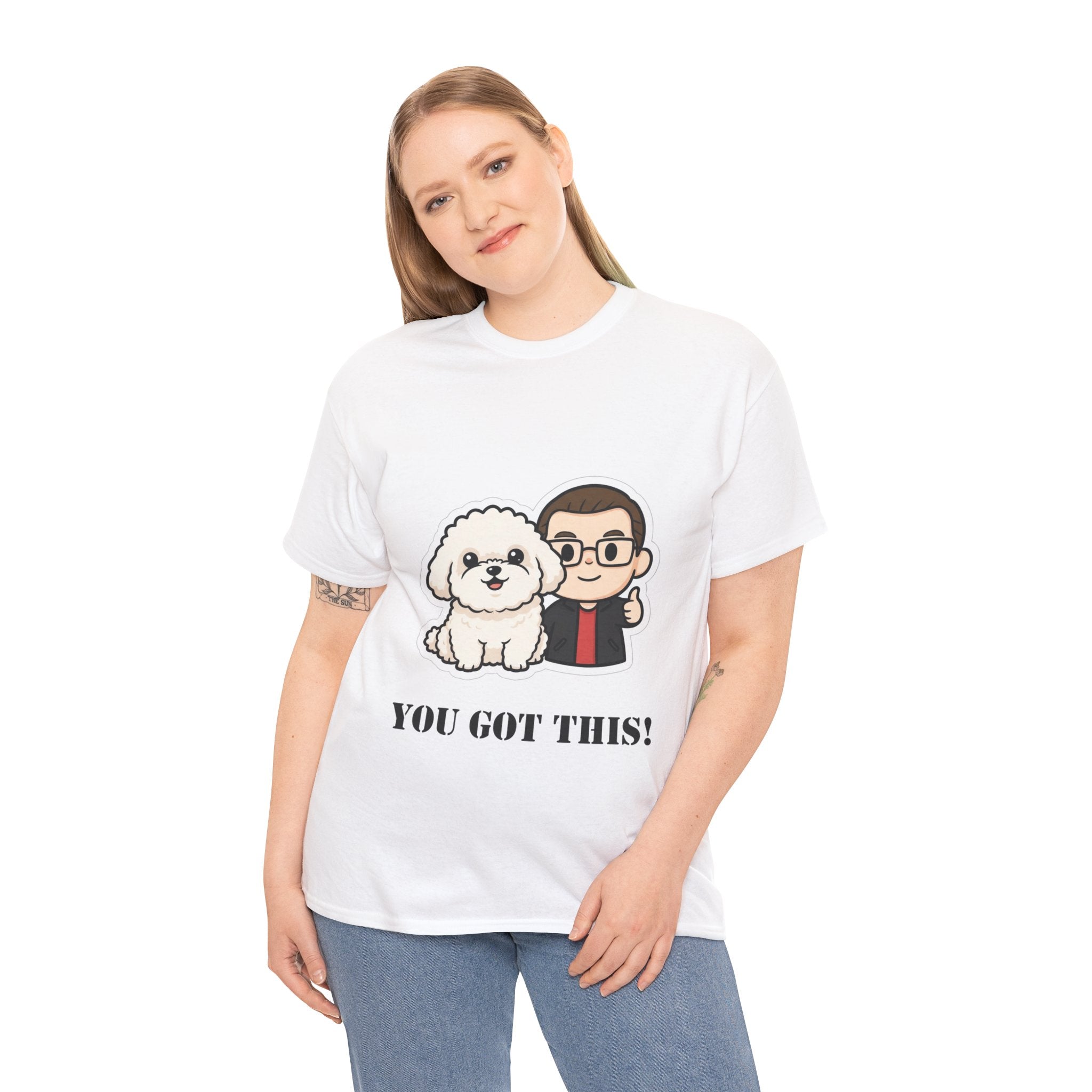 You Got This! Cute Dog & Person Motivational T‑Shirt