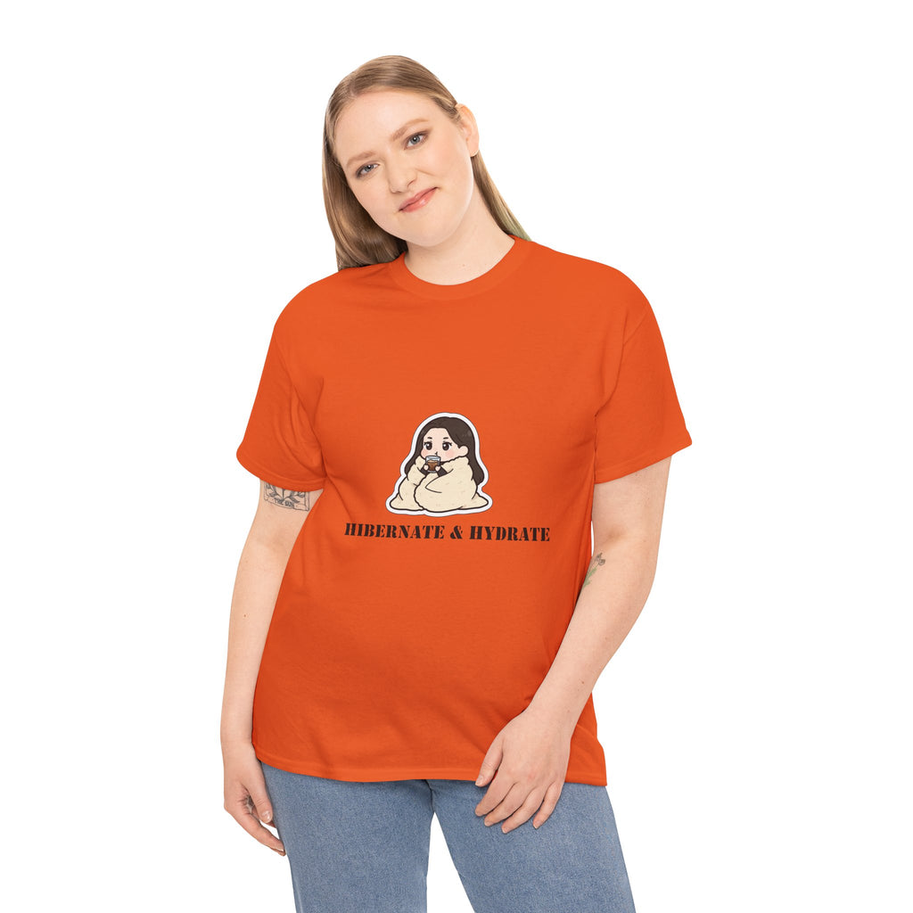 Hibernate & Hydrate Tee — Cozy Sloth Graphic T-Shirt