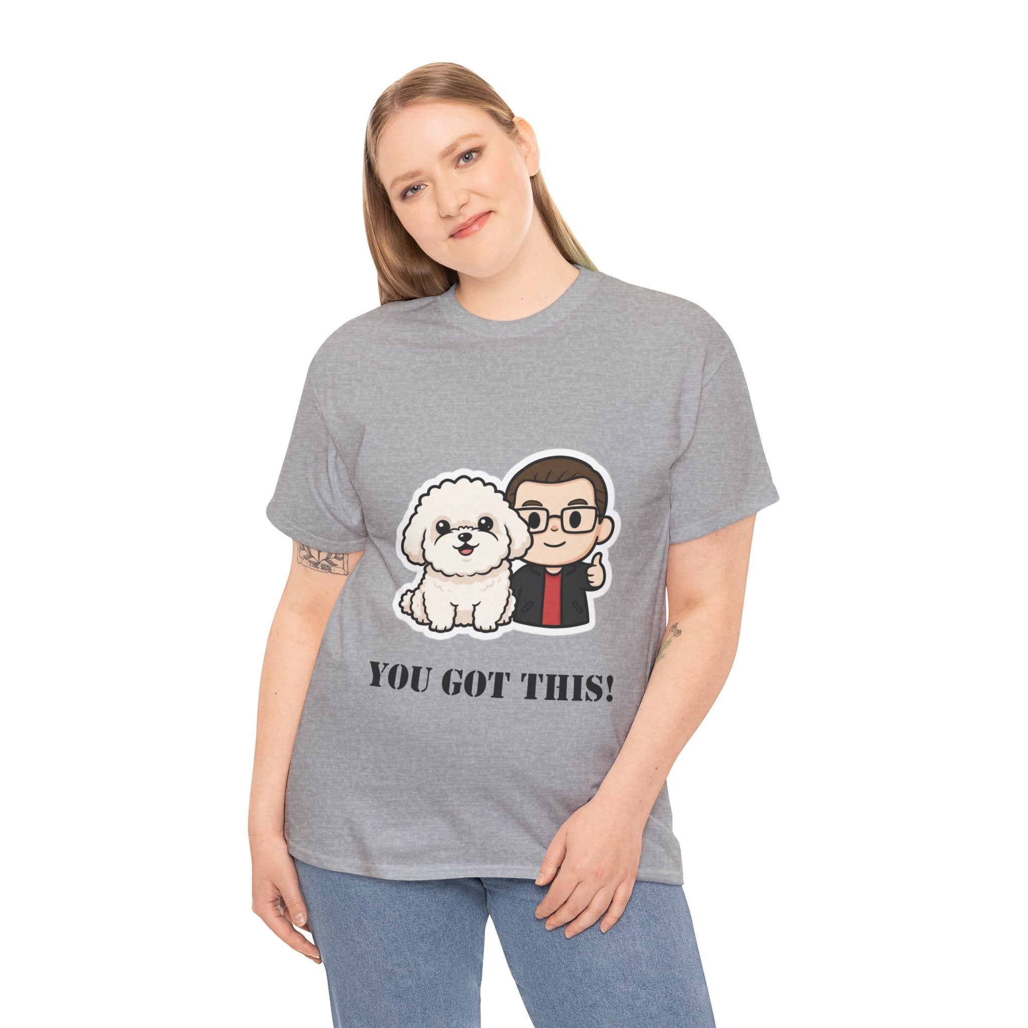 You Got This! Cute Dog & Person Motivational T‑Shirt