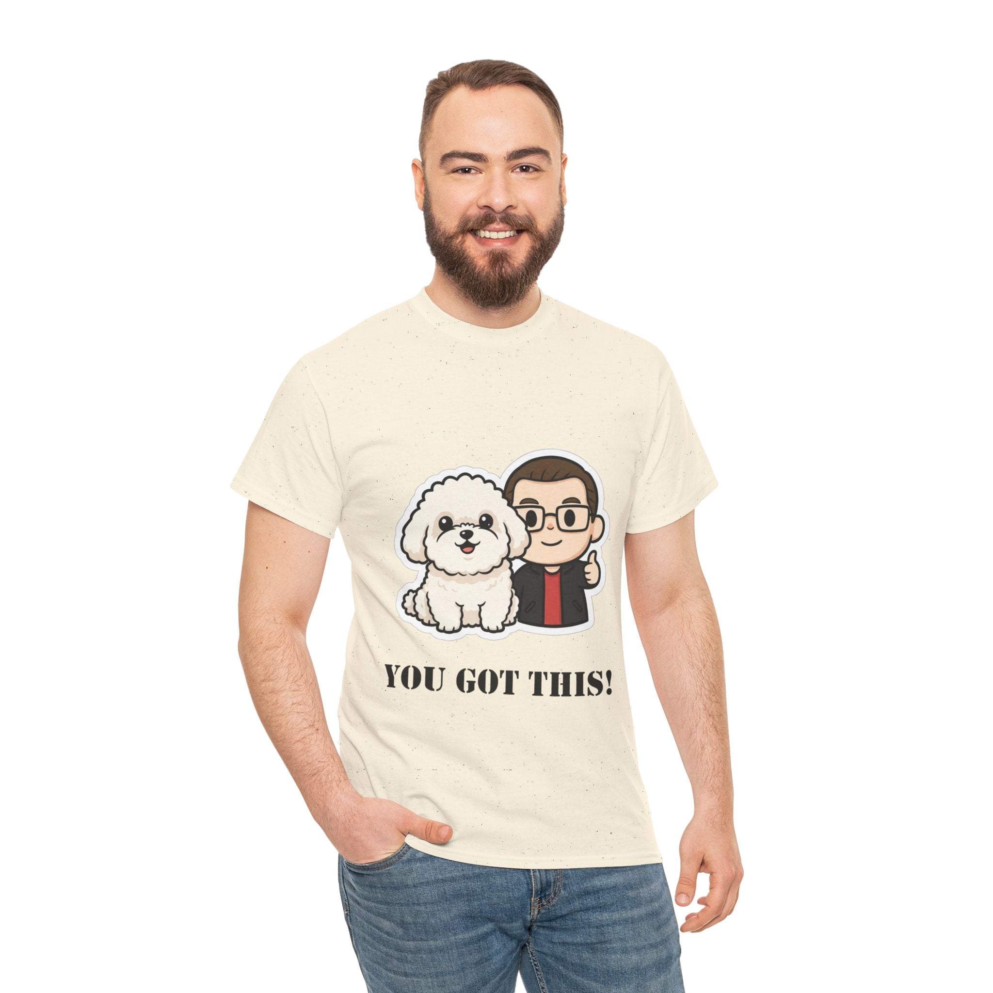 You Got This! Cute Dog & Person Motivational T‑Shirt