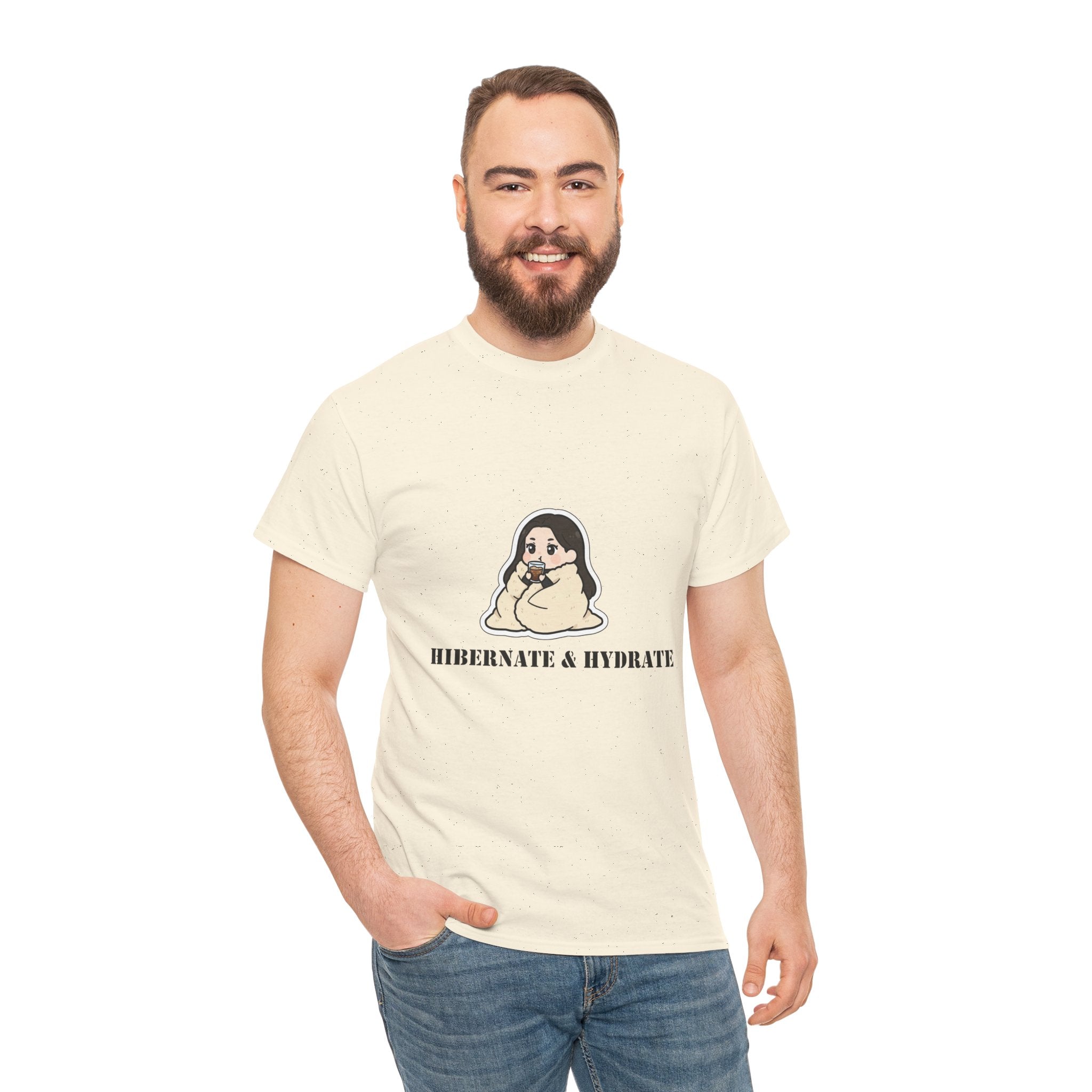 Hibernate & Hydrate Tee — Cozy Sloth Graphic T-Shirt