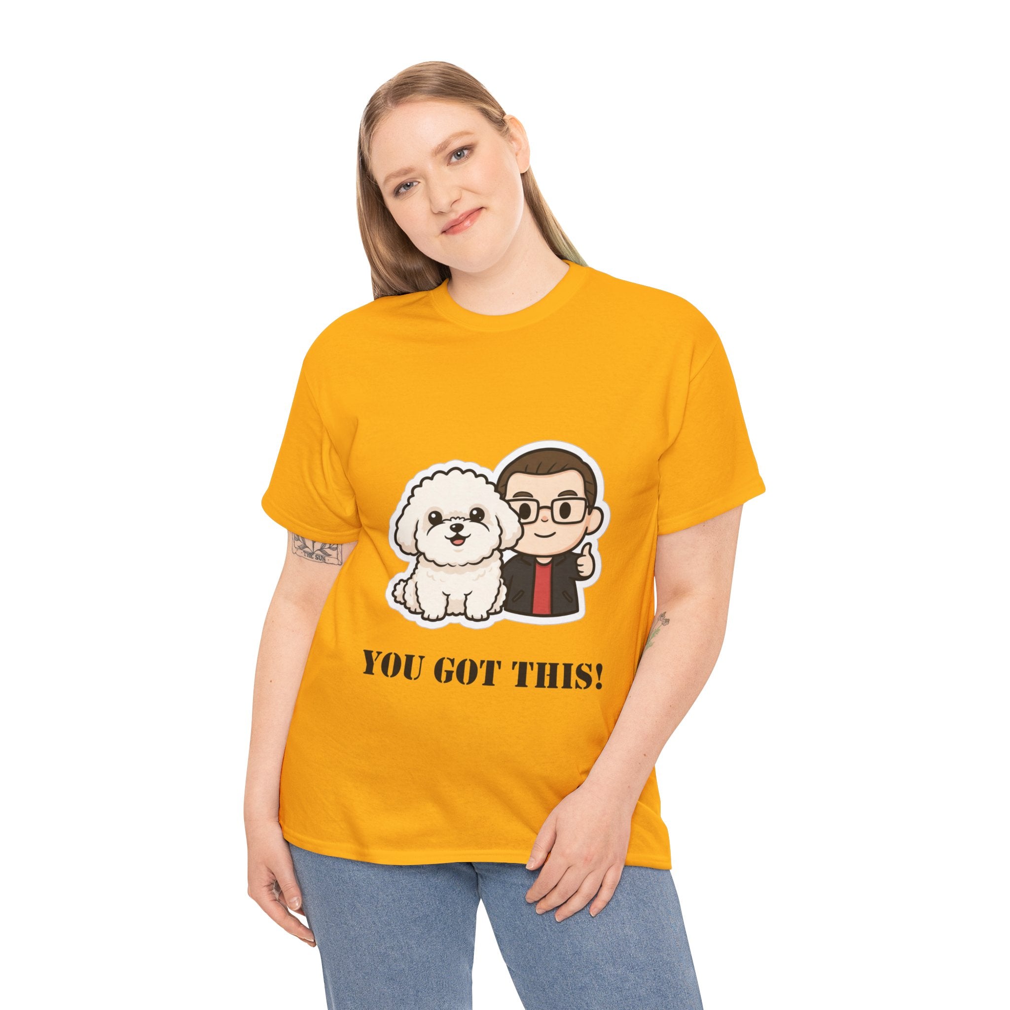 You Got This! Cute Dog & Person Motivational T‑Shirt