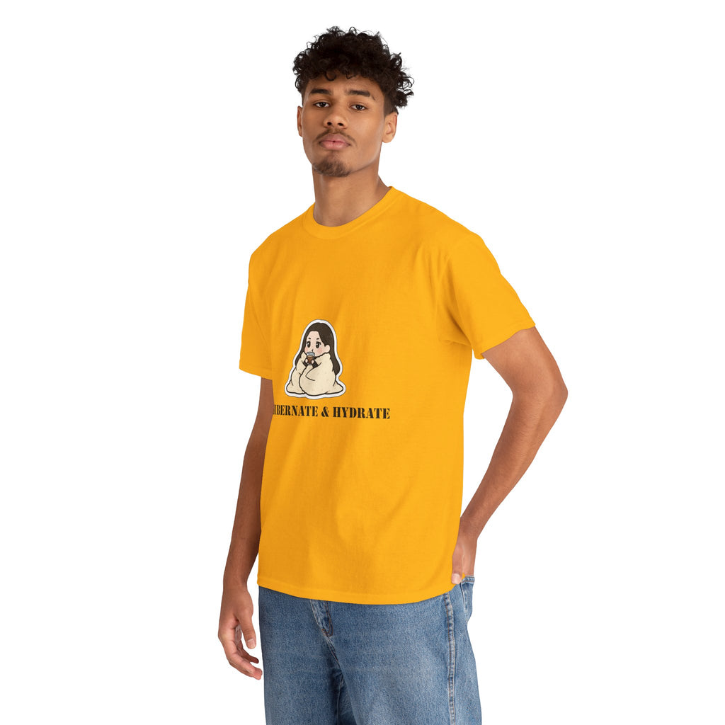 Hibernate & Hydrate Tee — Cozy Sloth Graphic T-Shirt