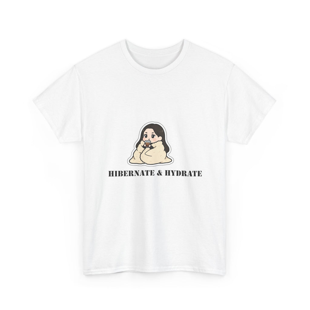 Hibernate & Hydrate Tee — Cozy Sloth Graphic T-Shirt