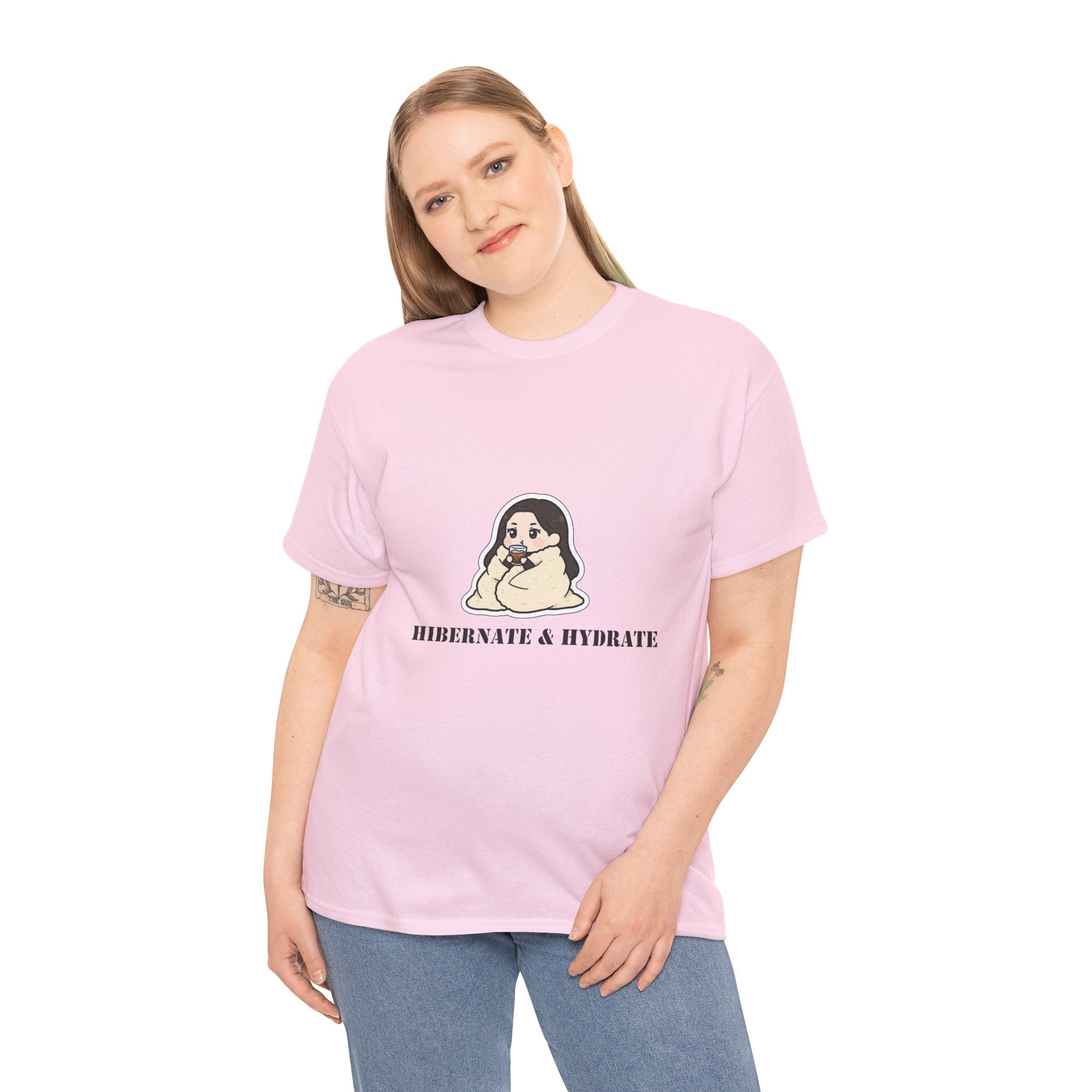 Hibernate & Hydrate Tee — Cozy Sloth Graphic T-Shirt