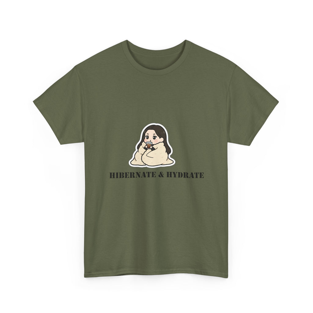 Hibernate & Hydrate Tee — Cozy Sloth Graphic T-Shirt