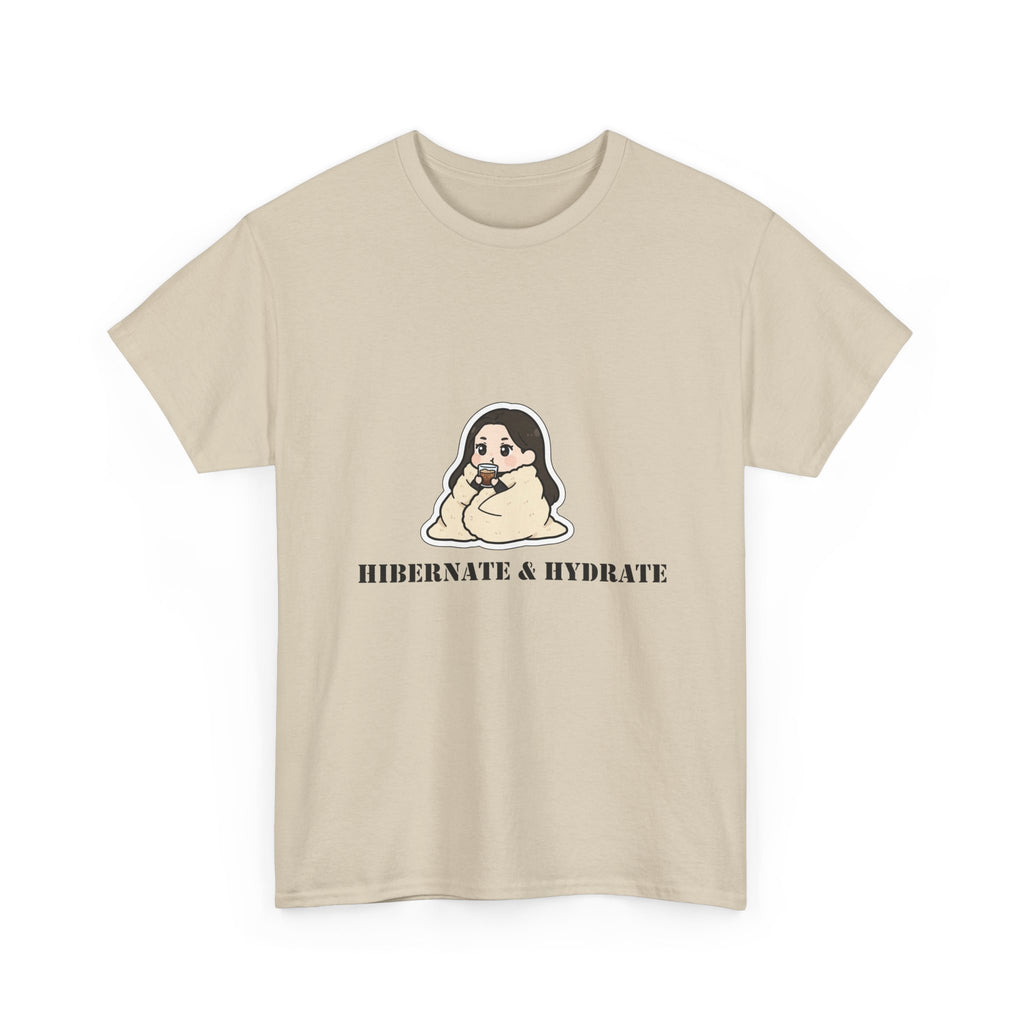 Hibernate & Hydrate Tee — Cozy Sloth Graphic T-Shirt