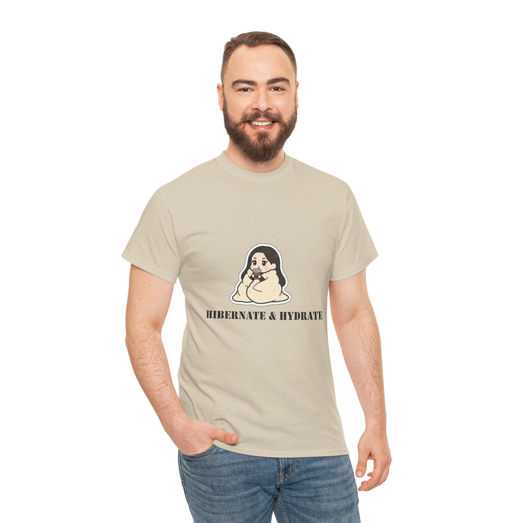 Hibernate & Hydrate Tee — Cozy Sloth Graphic T-Shirt