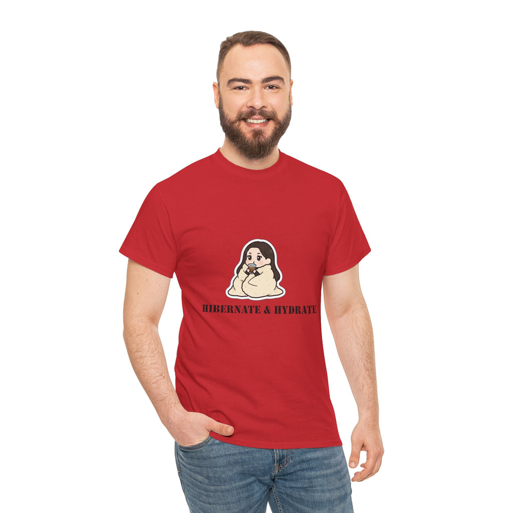 Hibernate & Hydrate Tee — Cozy Sloth Graphic T-Shirt