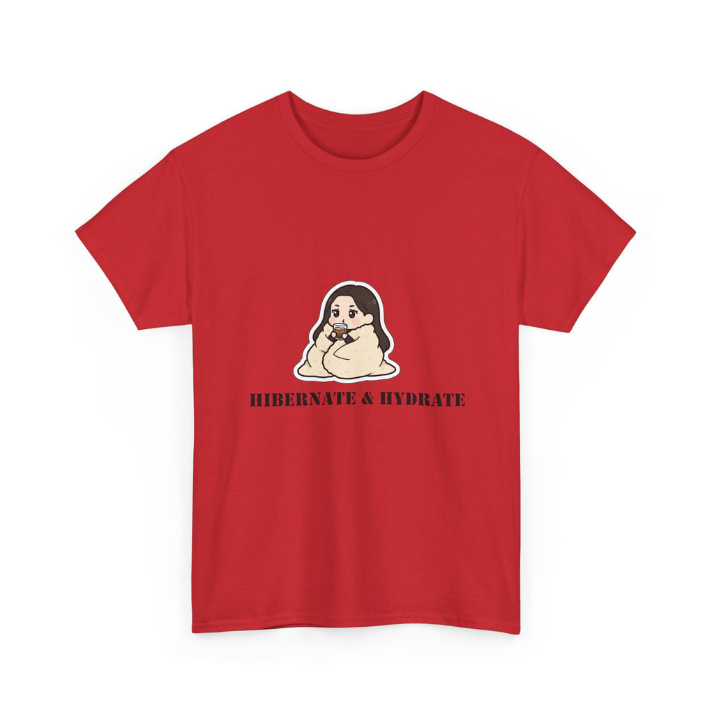 Hibernate & Hydrate Tee — Cozy Sloth Graphic T-Shirt