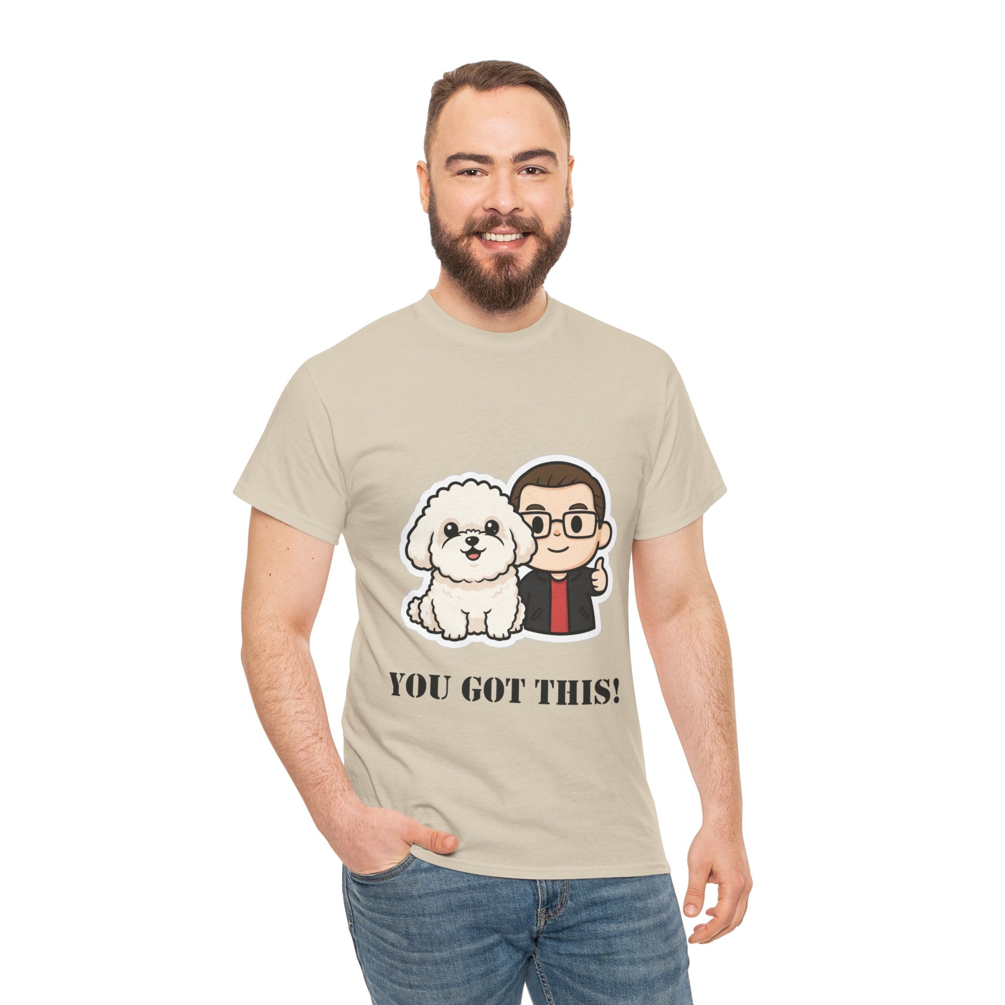 You Got This! Cute Dog & Person Motivational T‑Shirt