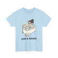 Sad & Soapy T-Shirt — Cute Bathing Girl with Puppy Graphic Tee