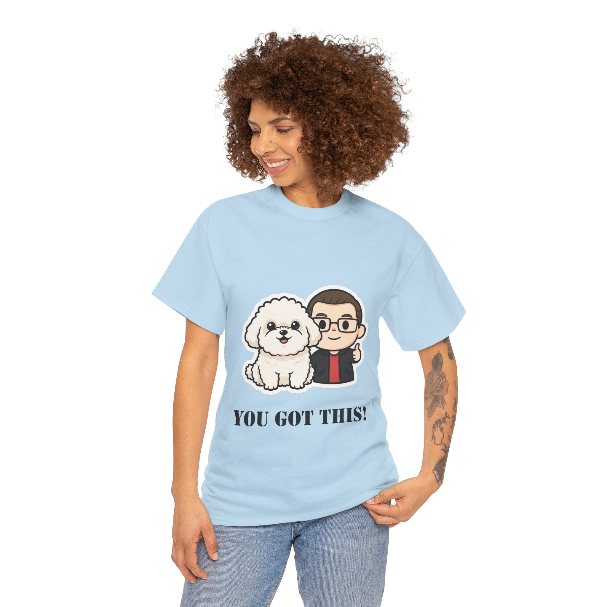 You Got This! Cute Dog & Person Motivational T‑Shirt