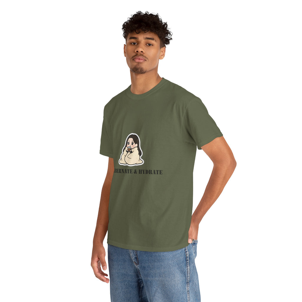 Hibernate & Hydrate Tee — Cozy Sloth Graphic T-Shirt