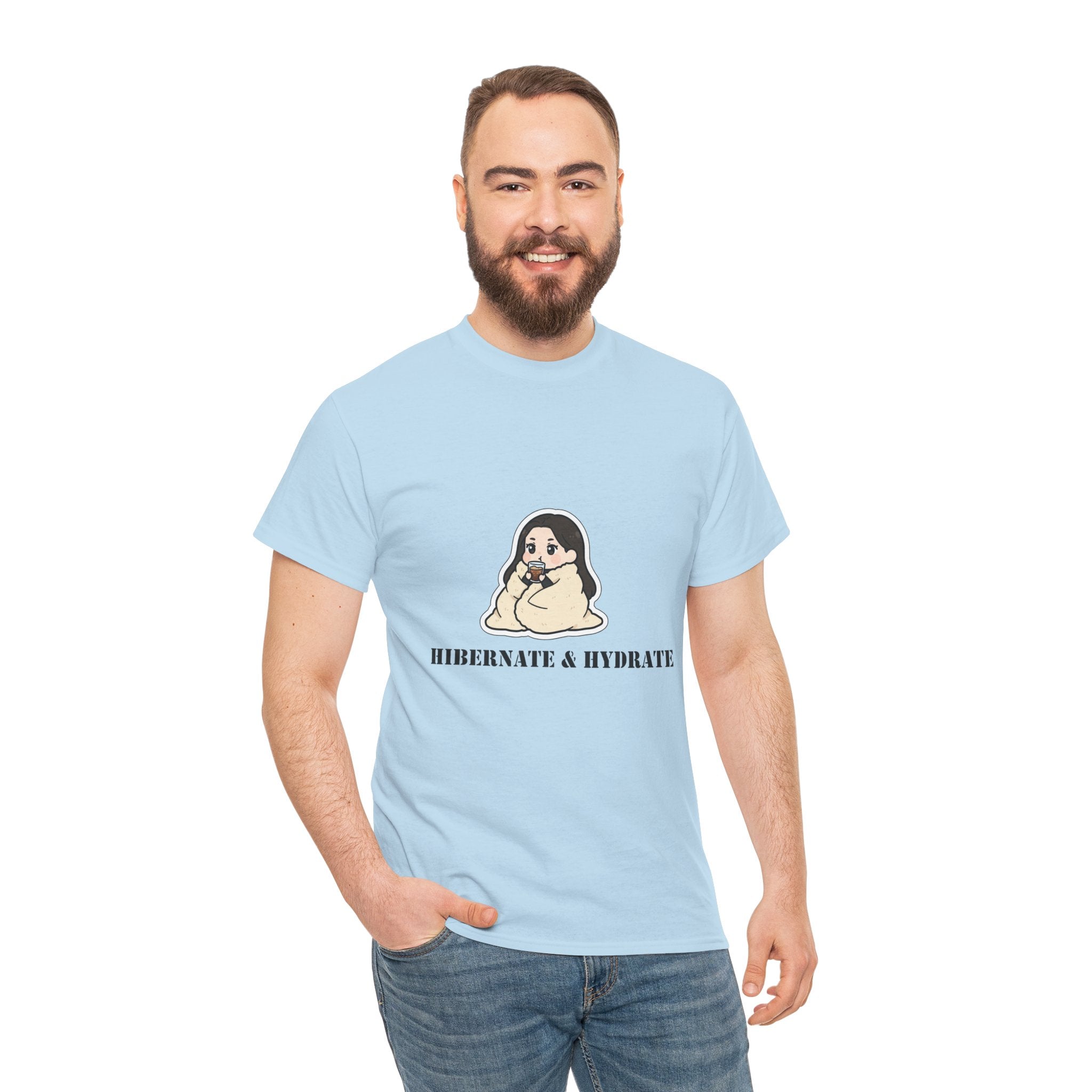 Hibernate & Hydrate Tee — Cozy Sloth Graphic T-Shirt