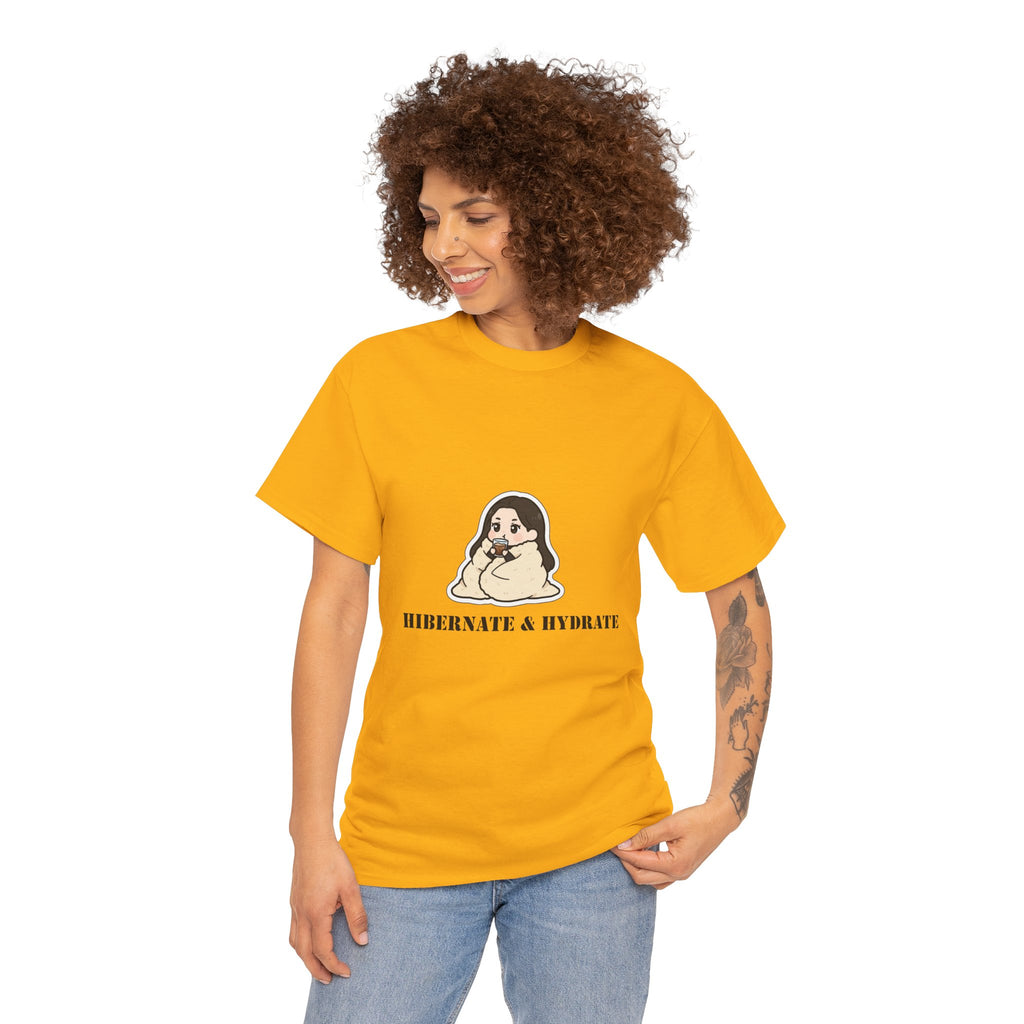 Hibernate & Hydrate Tee — Cozy Sloth Graphic T-Shirt