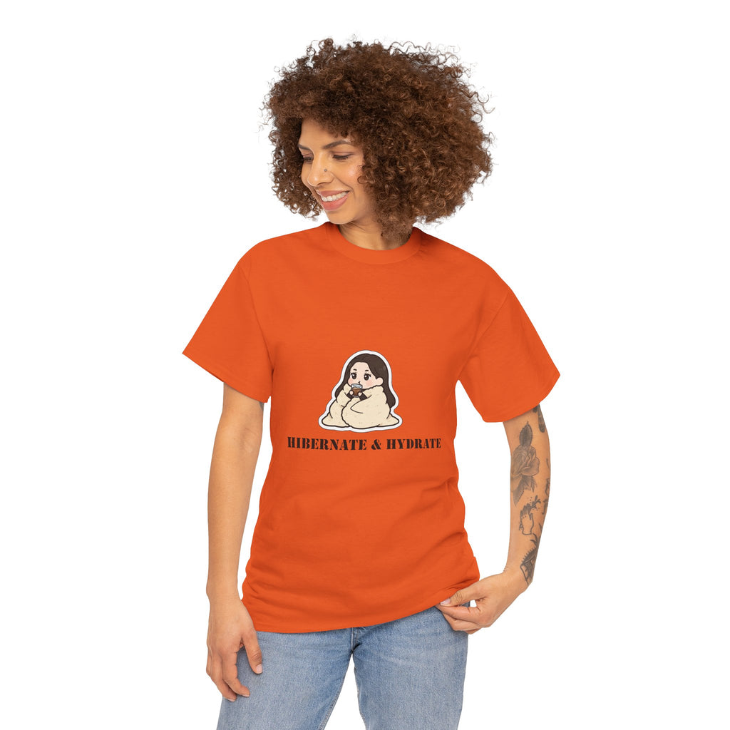 Hibernate & Hydrate Tee — Cozy Sloth Graphic T-Shirt