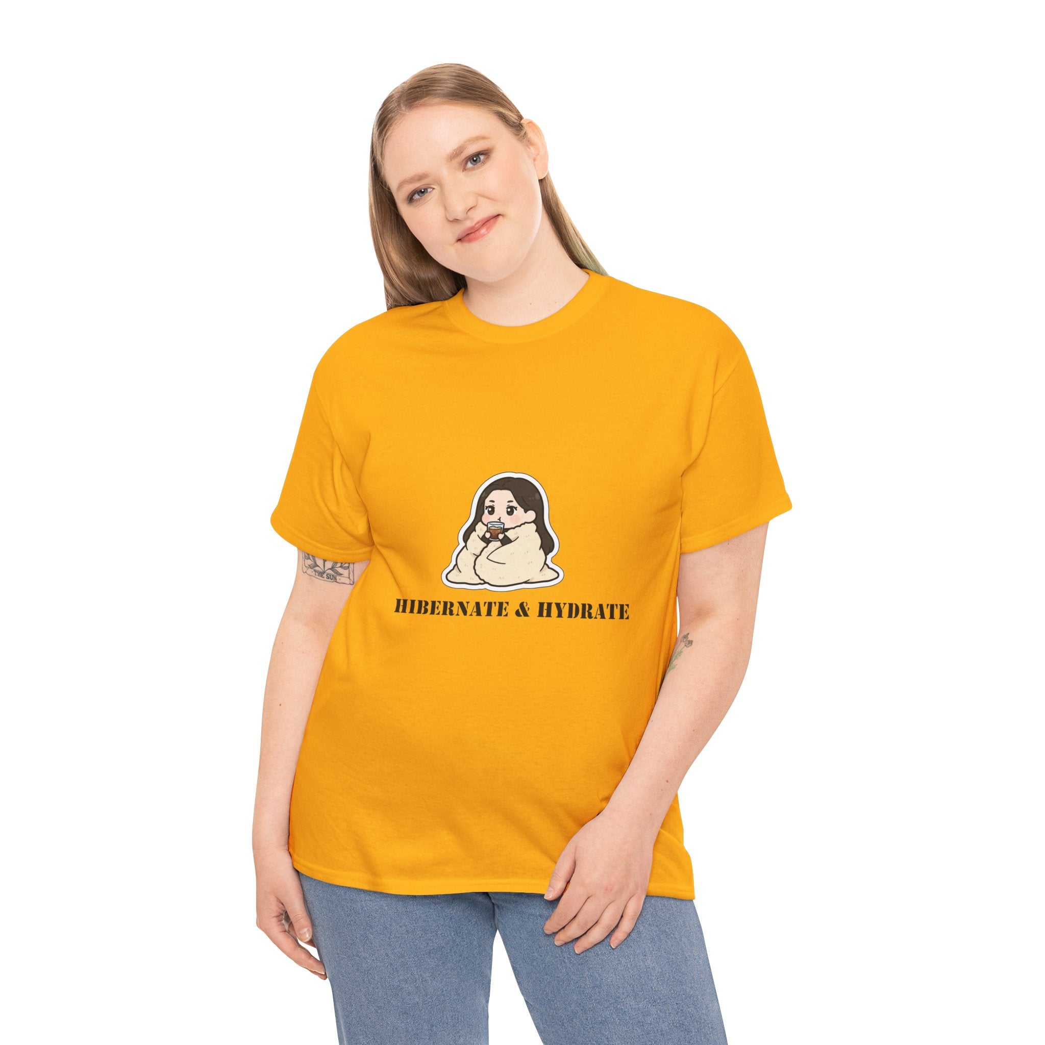 Hibernate & Hydrate Tee — Cozy Sloth Graphic T-Shirt