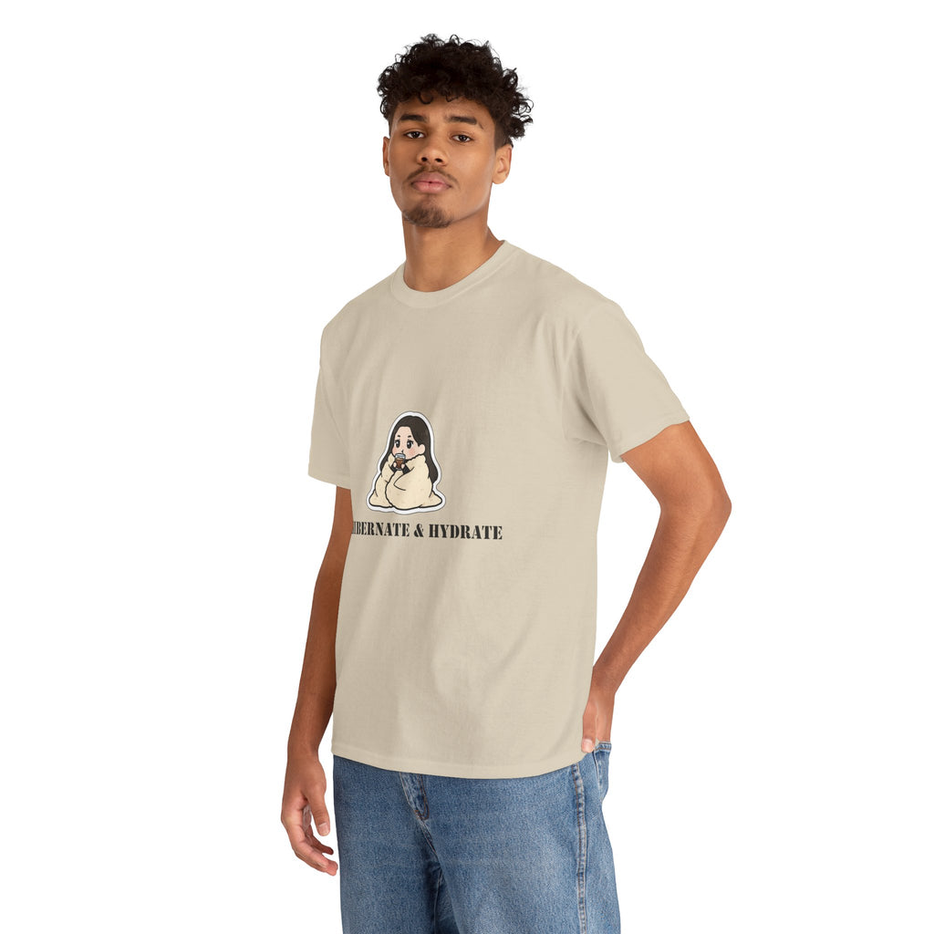 Hibernate & Hydrate Tee — Cozy Sloth Graphic T-Shirt