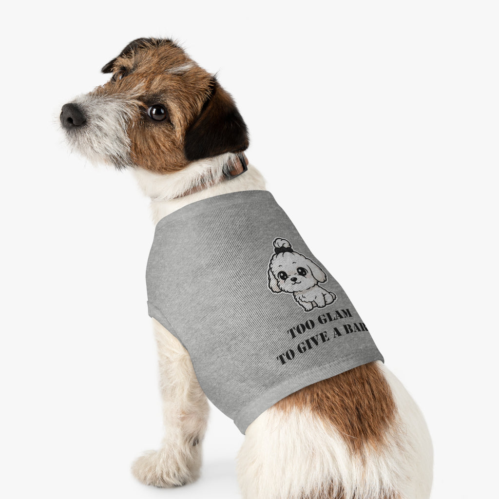 Too Glam To Give A Bark Pet Tank Top — Cute Puppy Graphic Dog Shirt