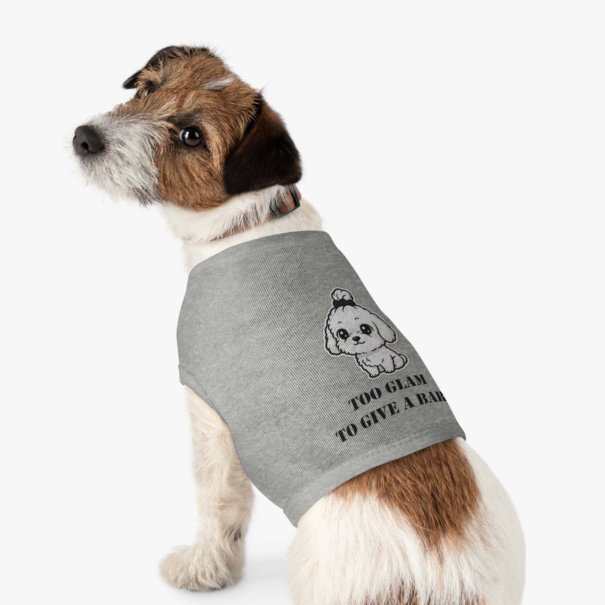 Too Glam To Give A Bark Pet Tank Top — Cute Puppy Graphic Dog Shirt
