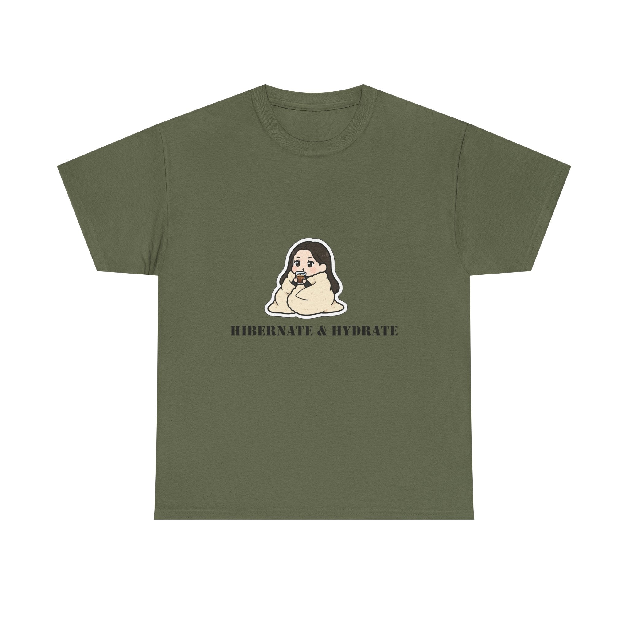 Hibernate & Hydrate Tee — Cozy Sloth Graphic T-Shirt