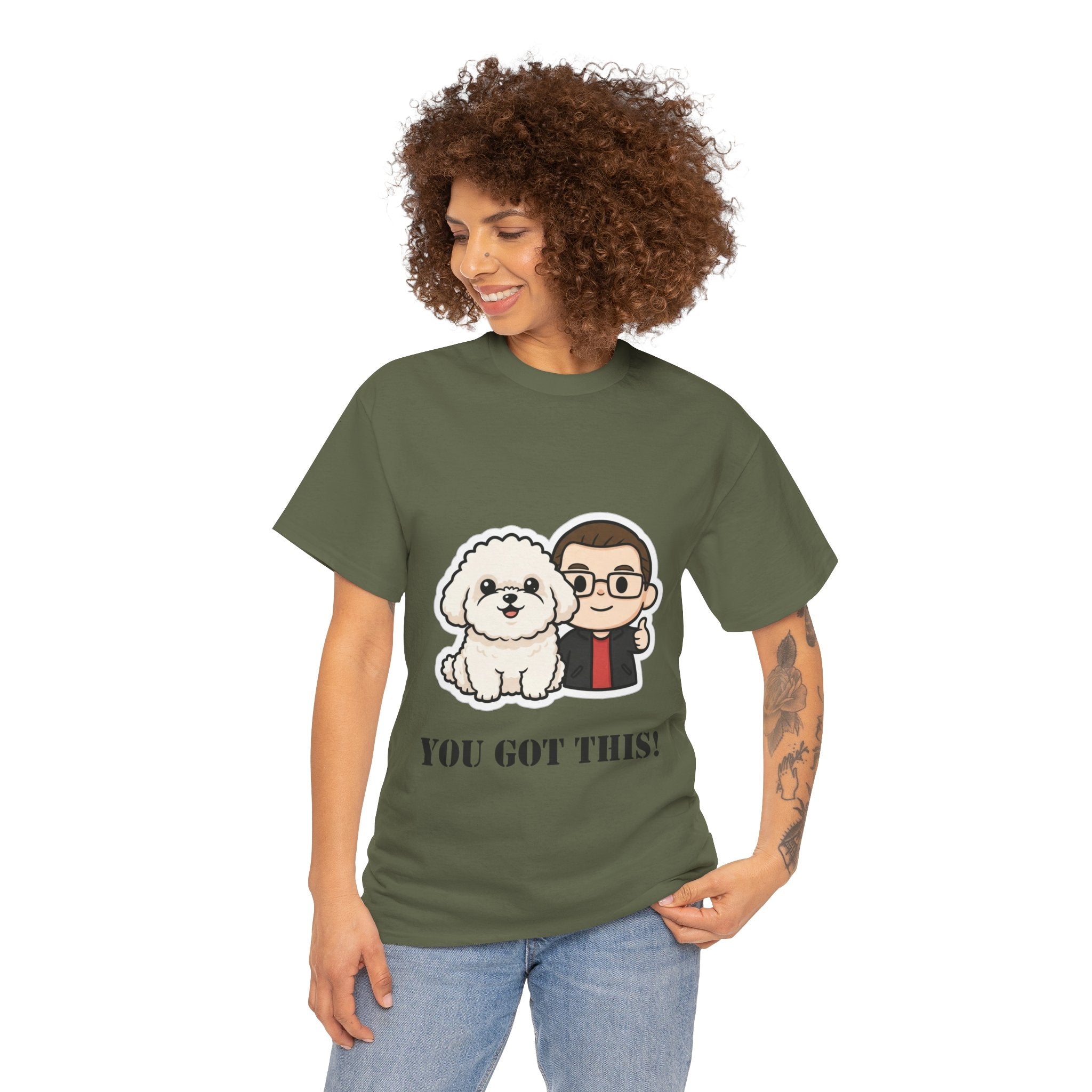 You Got This! Cute Dog & Person Motivational T‑Shirt