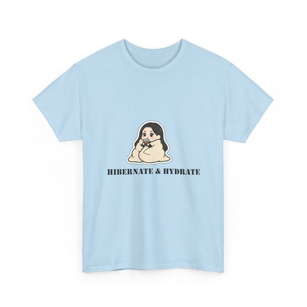 Hibernate & Hydrate Tee — Cozy Sloth Graphic T-Shirt