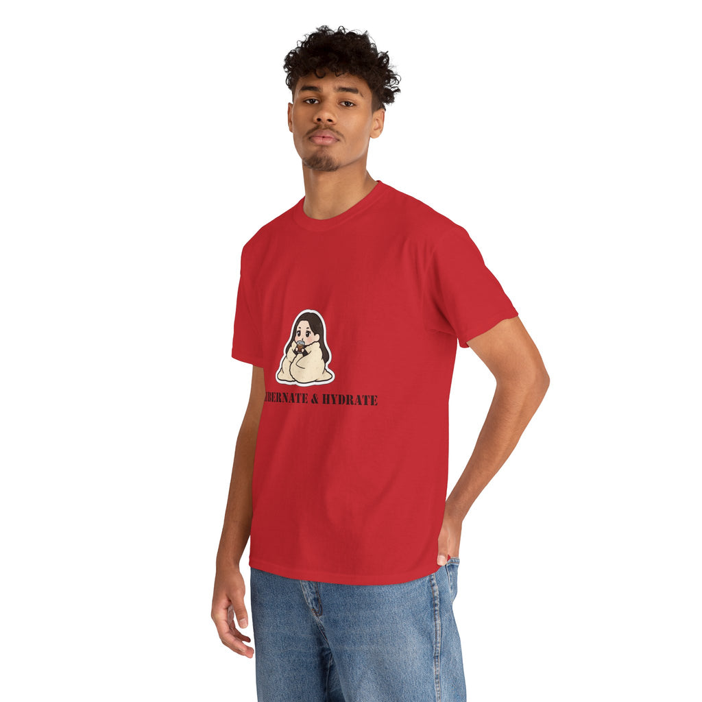 Hibernate & Hydrate Tee — Cozy Sloth Graphic T-Shirt