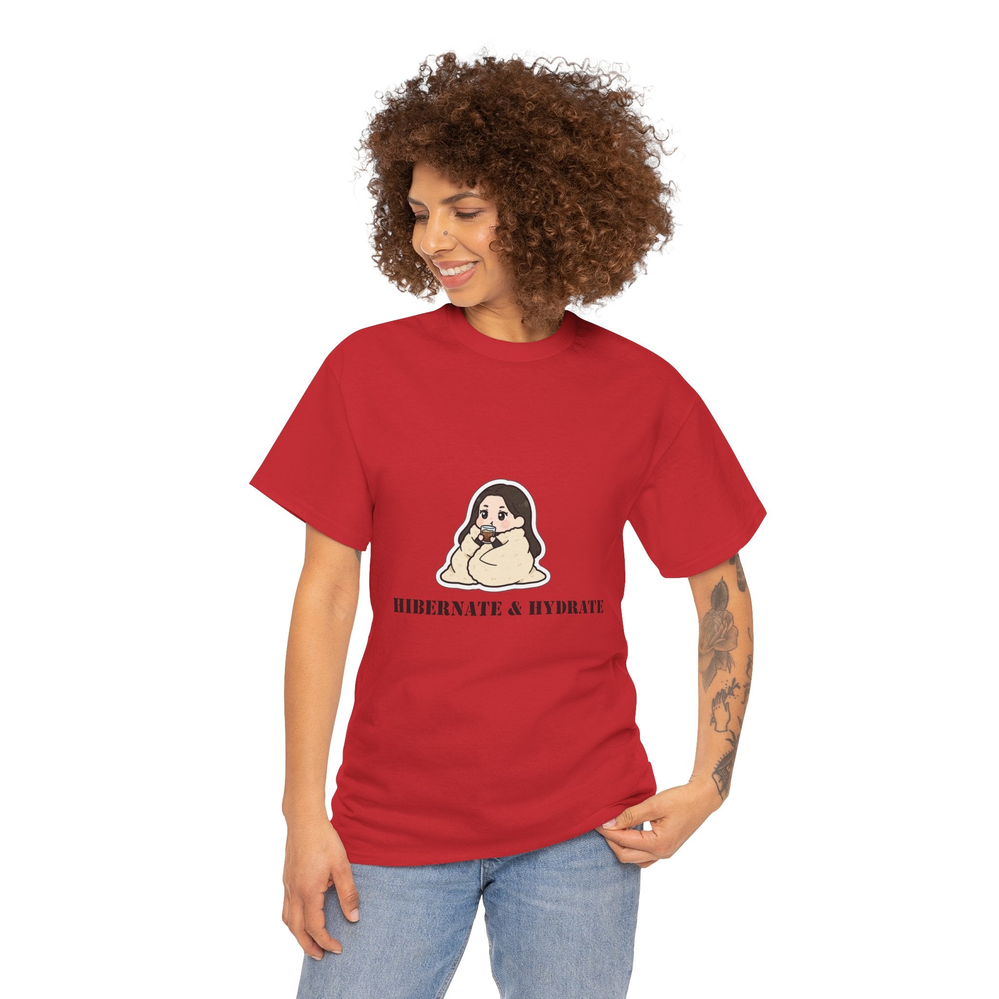 Hibernate & Hydrate Tee — Cozy Sloth Graphic T-Shirt
