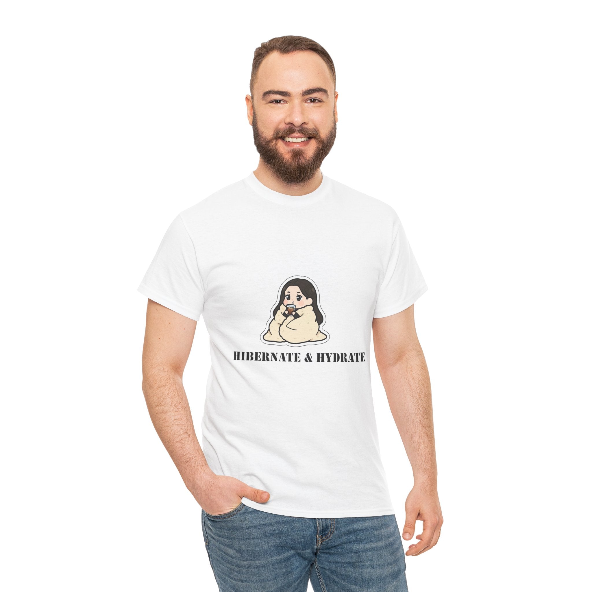 Hibernate & Hydrate Tee — Cozy Sloth Graphic T-Shirt