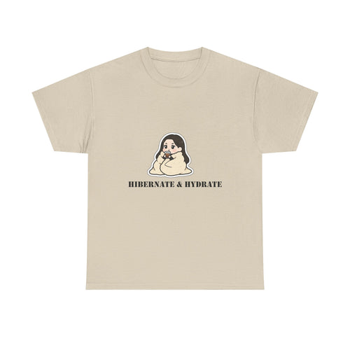 Hibernate & Hydrate Tee — Cozy Sloth Graphic T-Shirt