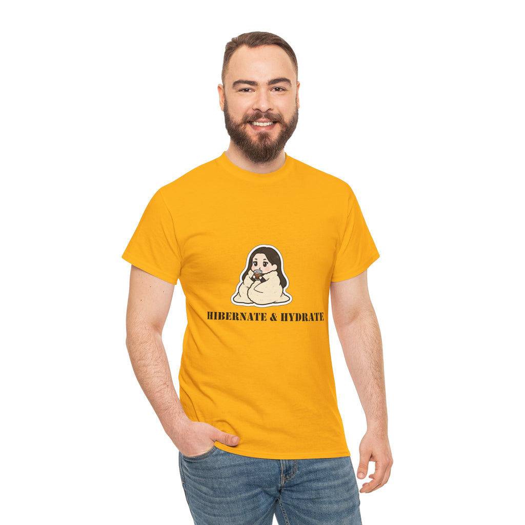 Hibernate & Hydrate Tee — Cozy Sloth Graphic T-Shirt