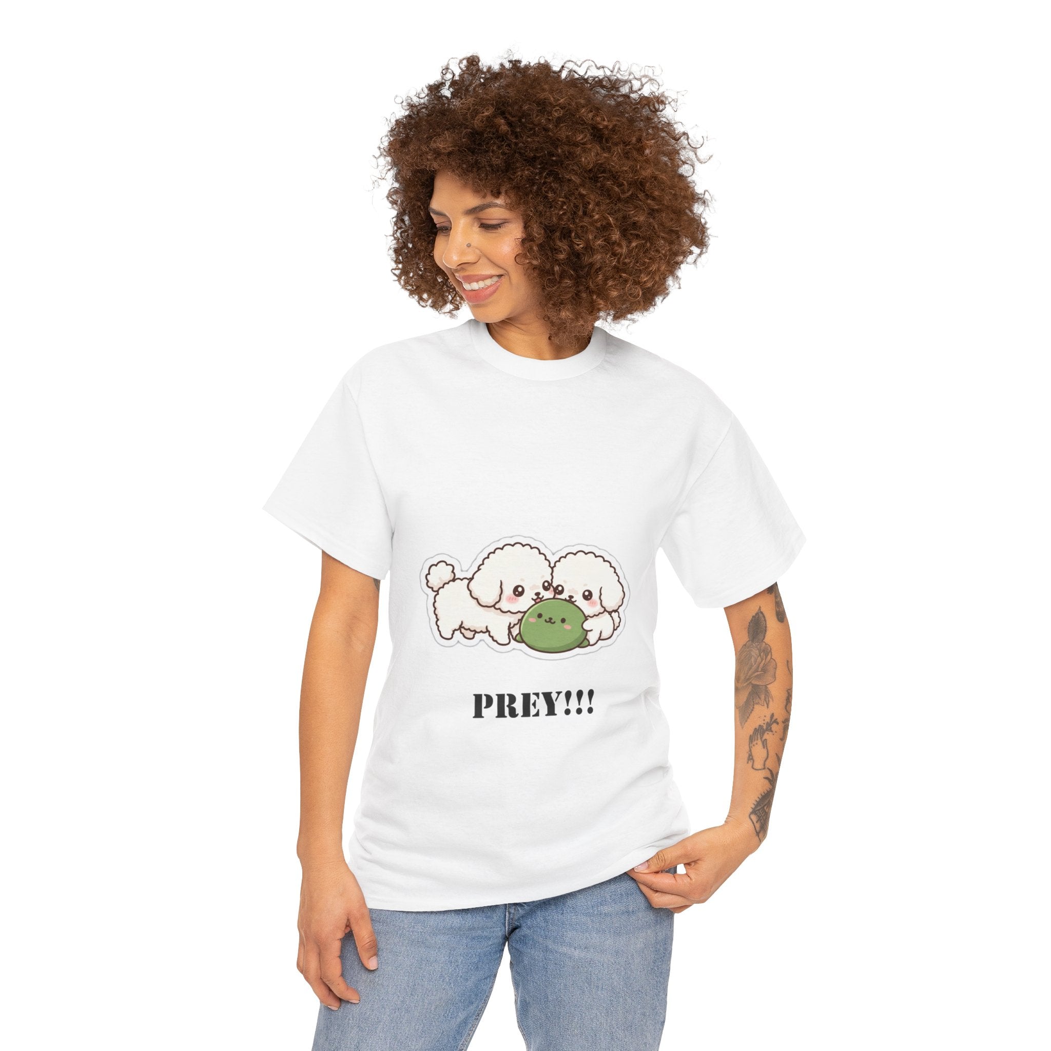 Cute Dogs Playing With Frog "PREY!!!" Tee